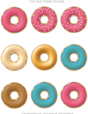 Cut And Paste Donuts - Donut Worksheets Preschool, HD Png Download PNG with transparent background