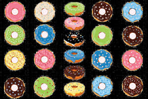 Assorted Donuts Pattern PNG image with transparent background