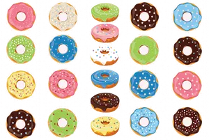 Assorted Donuts Pattern PNG Image