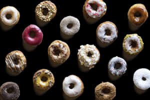 Assorted Donuts Top View PNG image with transparent background