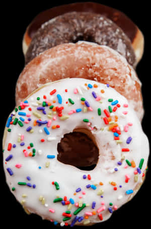 Assorted Donutswith Sprinkles PNG image with transparent background