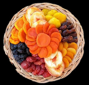 Assorted Dried Fruit Basket PNG with transparent background