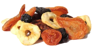 Assorted Dried Fruits Black Background PNG Image