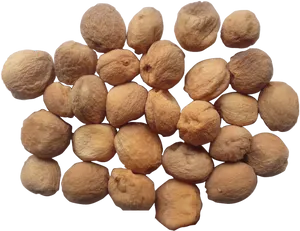 Assorted Dry Apricots Top View PNG Image