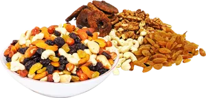 Assorted Dry Fruits Collection PNG Image