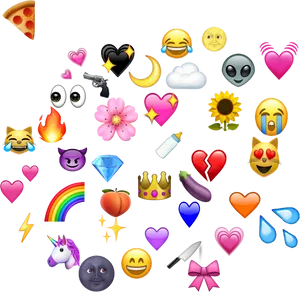 Assorted Emoji Collection PNG Image