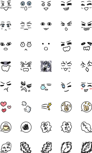 Assorted Emoji Expressions Collection PNG Image