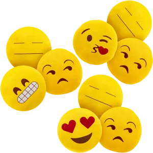 Assorted Emoji Expressions PNG Image