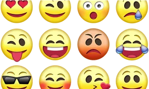 Assorted Emoji Expressions Set PNG Image