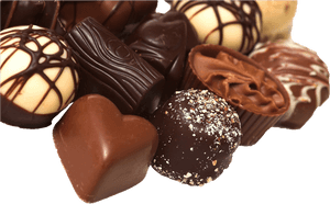 Assorted Fine Chocolates Collection PNG image with transparent background