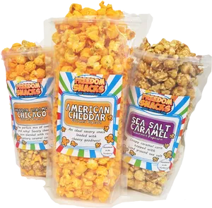 Assorted Flavored Popcorn Packs PNG Image