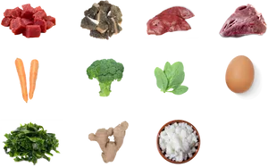 Assorted Food Itemsand Broccoli PNG Image