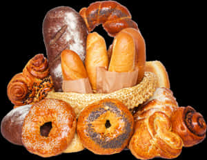 Assorted Fresh Bakery Products PNG image with transparent background
