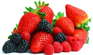 Assorted Fresh Berries Transparent Background PNG Image