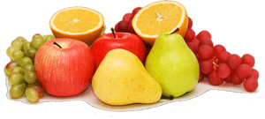 Assorted Fresh Fruits Display PNG image with transparent background