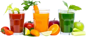 Assorted Fresh Juicesand Ingredients PNG Image