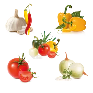 Assorted Fresh Vegetables Graphic PNG Image