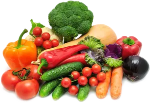 Assorted Fresh Vegetables Selection PNG Image