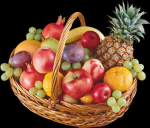 Assorted Fruit Basket PNG with transparent background