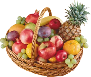 Assorted Fruit Basket PNG Image