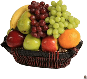 Assorted Fruit Basket PNG image with transparent background