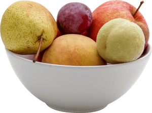Assorted Fruit Bowl Selection PNG image with transparent background