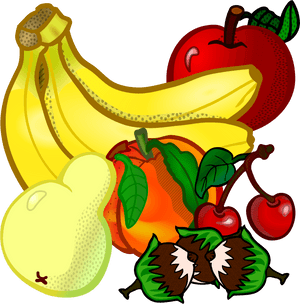 Assorted Fruit Collection Illustration PNG image with transparent background