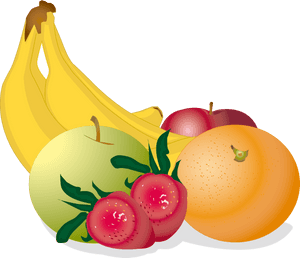 Assorted Fruit Selection Illustration PNG image with transparent background