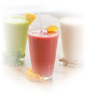 Assorted Fruit Smoothies Variety PNG Image