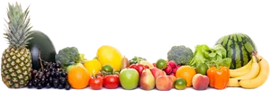 Assorted Fruitsand Vegetables Panorama PNG Image