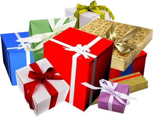 Assorted Gift Boxes Collection PNG Image