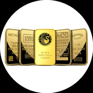 Assorted Gold Bars Collection PNG image with transparent background