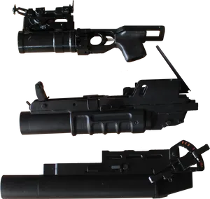 Assorted Grenade Launchers Parts PNG Image