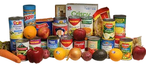 Assorted Grocery Items Display PNG Image