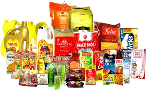 Assorted Grocery Products Collection PNG Image