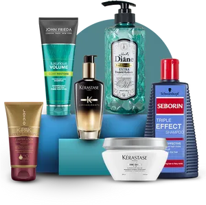 Assorted Hair Care Products Collection PNG Image