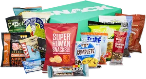 Assorted Healthy Snack Packages PNG Image