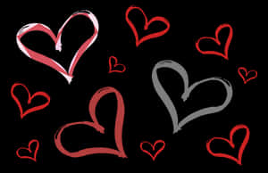 Assorted Heartson Black Background PNG image with transparent background