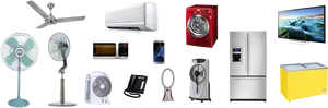 Assorted Home Appliances Collection PNG Image