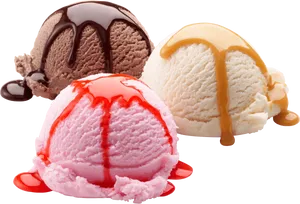 Assorted Ice Cream Scoops PNG Image