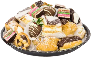 Assorted Italian Pastries Platter PNG Image