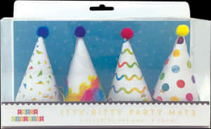 Assorted Itty Bitty Party Hats Packaged PNG image with transparent background