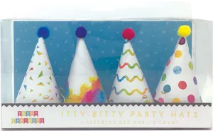 Assorted Itty Bitty Party Hats Packaged PNG Image