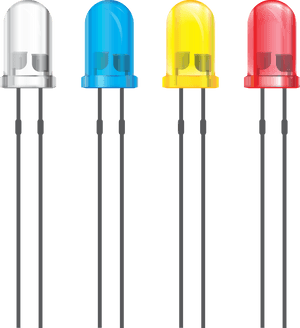 Assorted L E D Lights Color Variety PNG image with transparent background