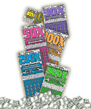 Assorted Lottery Ticketsand Cash PNG image with transparent background