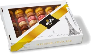 Assorted Macaronsin Box PNG Image