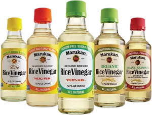 Assorted Marukan Rice Vinegar Bottles PNG Image