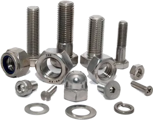 Assorted Metal Fasteners Collection PNG Image