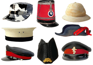 Assorted_ Military_ Headgear_ Collection PNG with transparent background