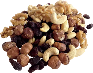 Assorted Nutsand Raisins Mix PNG Image